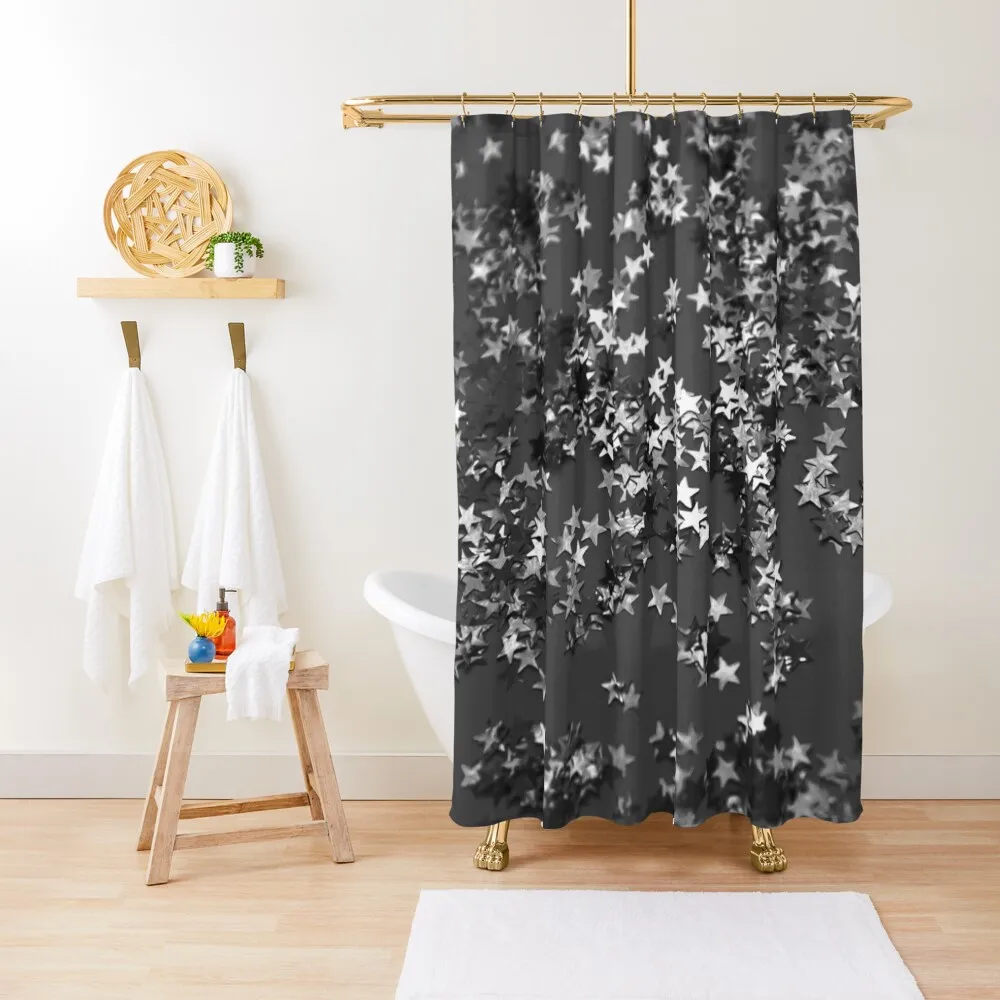 

Gray Black Night Glitter Stars #1 (Faux Glitter) #shiny #decor #art Shower Curtain Bathroom And Shower Products Bathtub Curtain