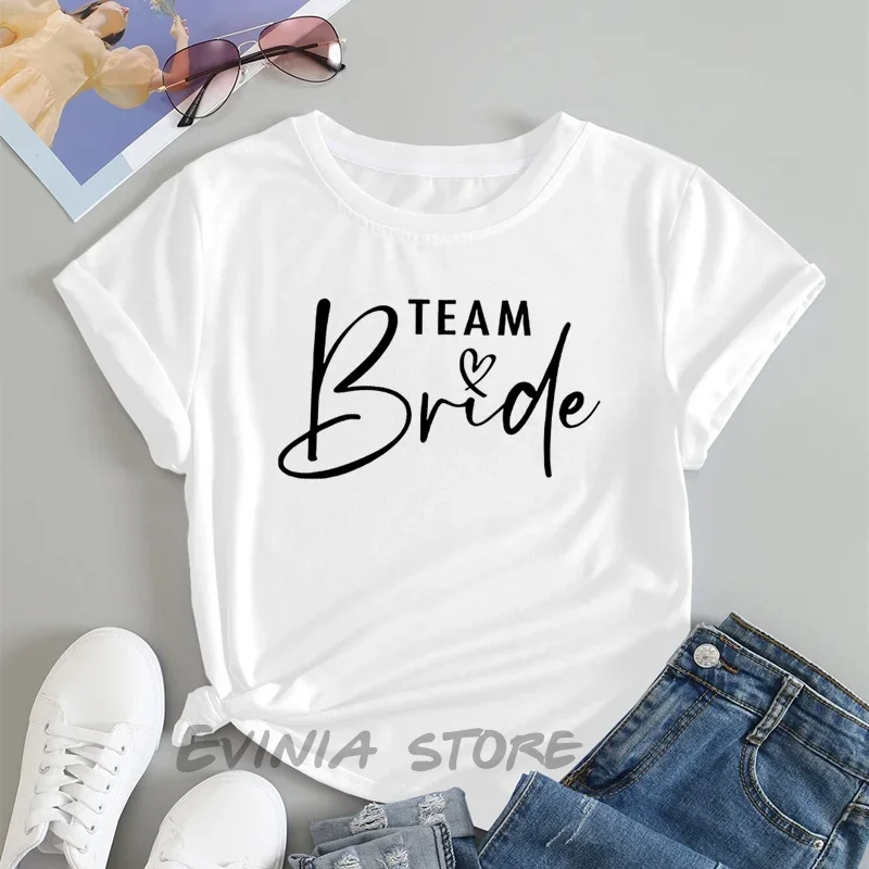 Women Team Bride Bachelorette Party Shower Hen Party Bridesmaid T-Shirt 2023 Girls Wedding Female Tops Tees