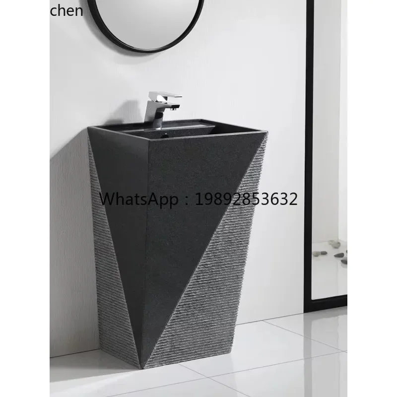 y8-  natural stone column bathroom floor-to-ceiling art washbasin balcony wash basin outdoor laundry pool