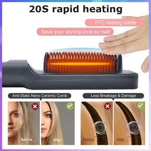 Peigne électrique chaud Brosse lissante multifonctionnelle pour cheveux raides Peigne aux ions négatifs Anti-brûlures Brosse à lisser 10 meilleurs lisseurs pour peignes à cheveux en vente - No 3