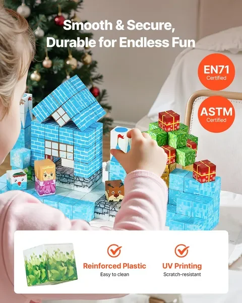Blocos magnéticos 150 PCS Glacier Castle Set STEM Montessori Brinquedos sensoriais