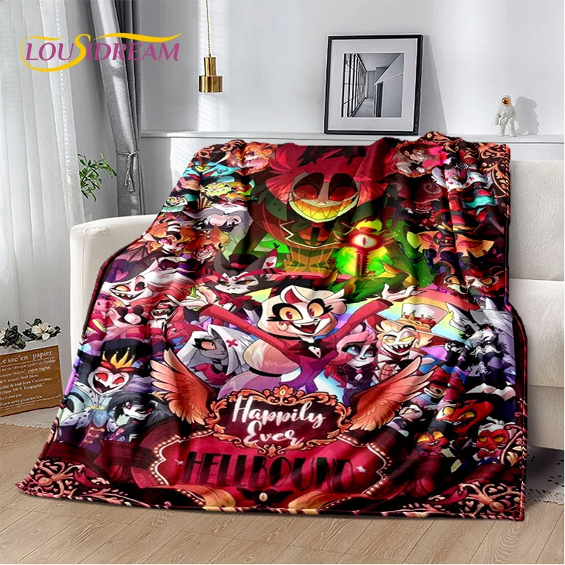 3D Cartoon H-Helluva Boss Blitzo H-Hazbin Hotel Soft Blankets,Keep Warm Throw Blanket for Picnic Beds Sofa Home Bedroom Gift Kid