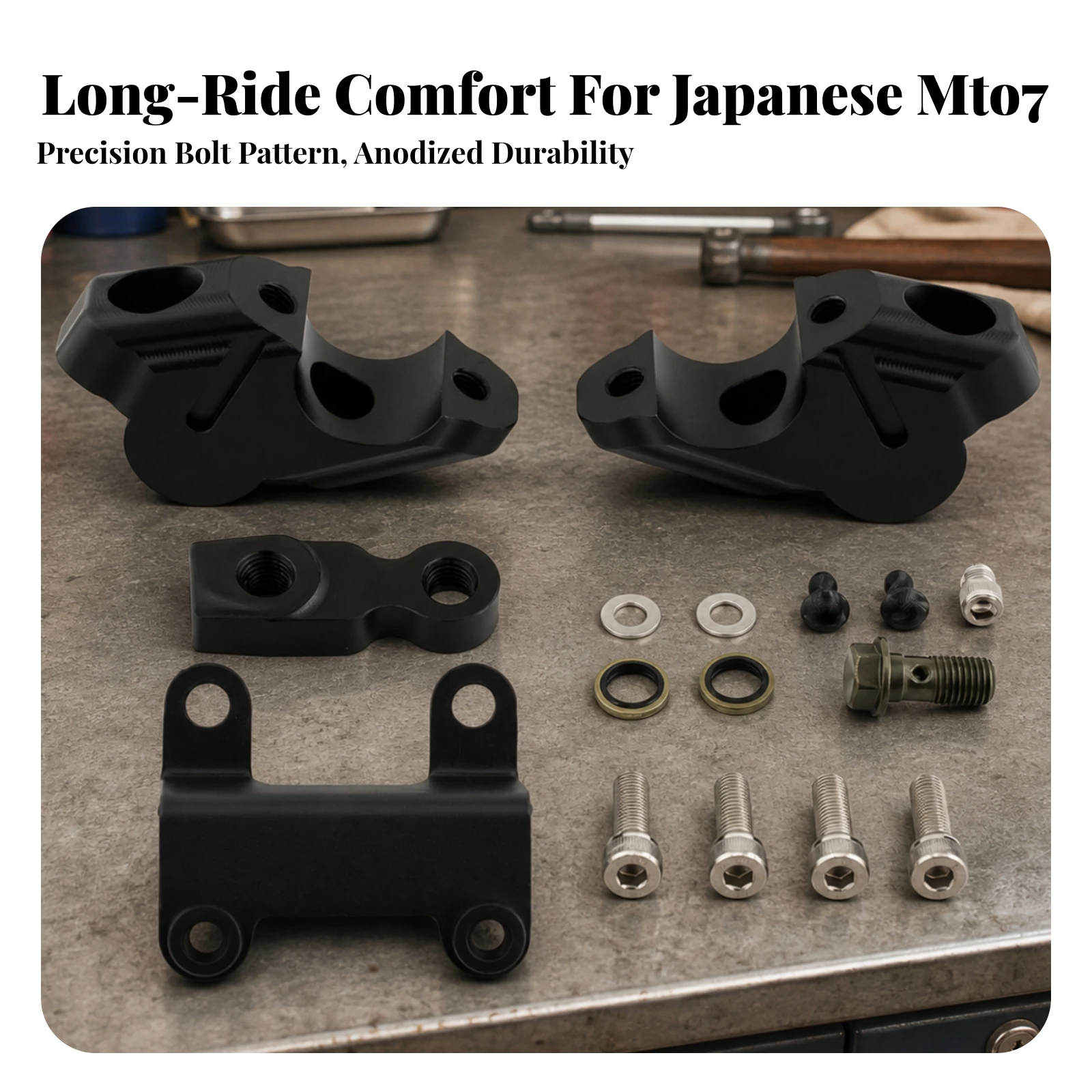 Motorcycle Handlebar Riser Easy to Install Handlebar Riser Assembly Part Ergonomic Long-Lasting for Commuters, Daily Commuting