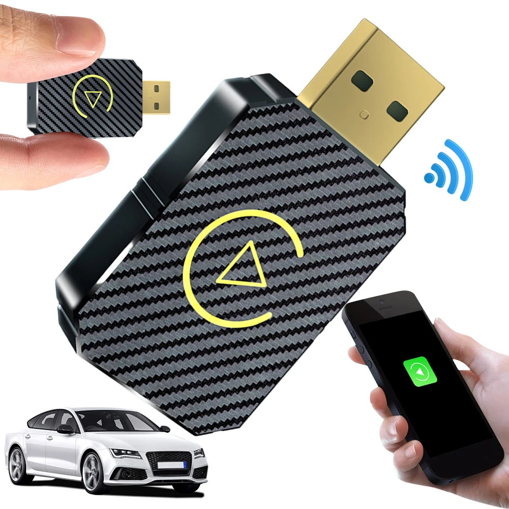 

Wired To Wireless Carplay & Android Auto Adapter Auto Connect USB Plug and Play for Factory Wired Carplay Android Auto Cars