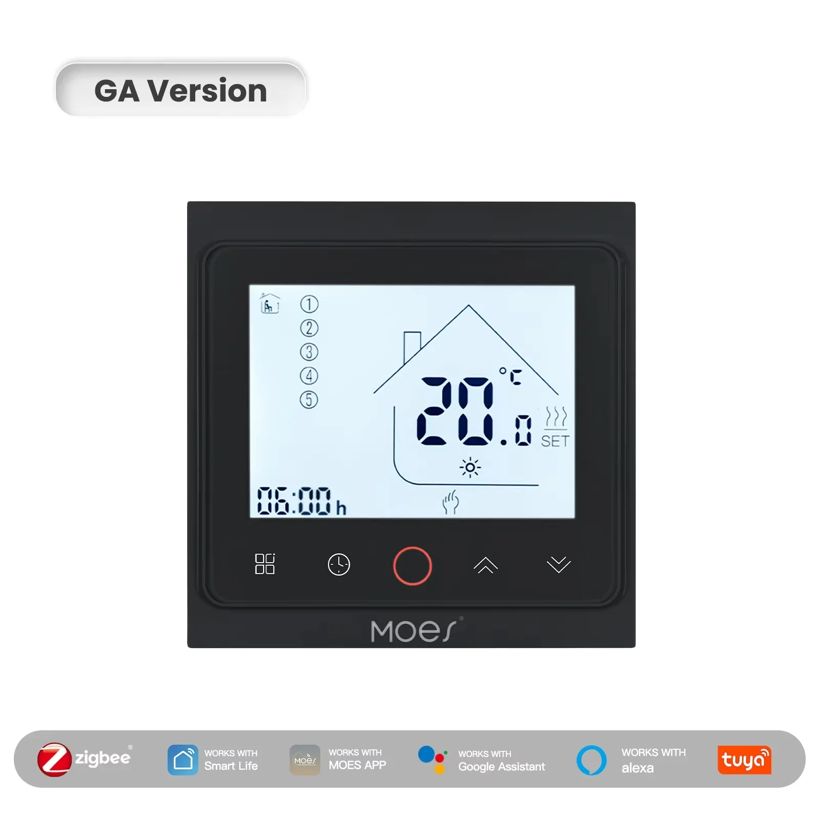 MOES Tuya ZigBee Slimme Thermostaat Kamer Temperatuurregeling Water/Elektrische Vloerverwarming Gasboiler Werkt Met Alexa Google Home