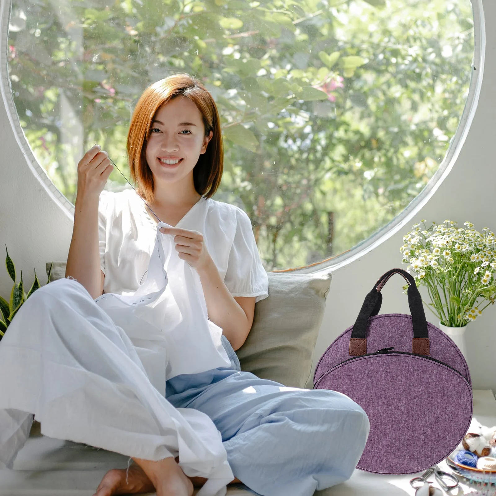 

1Pcs Multi-Function Storage Bag for Embroidery Tools Practical Attractive Design Perfect Gift for Mom Hand-Knitting Lovers