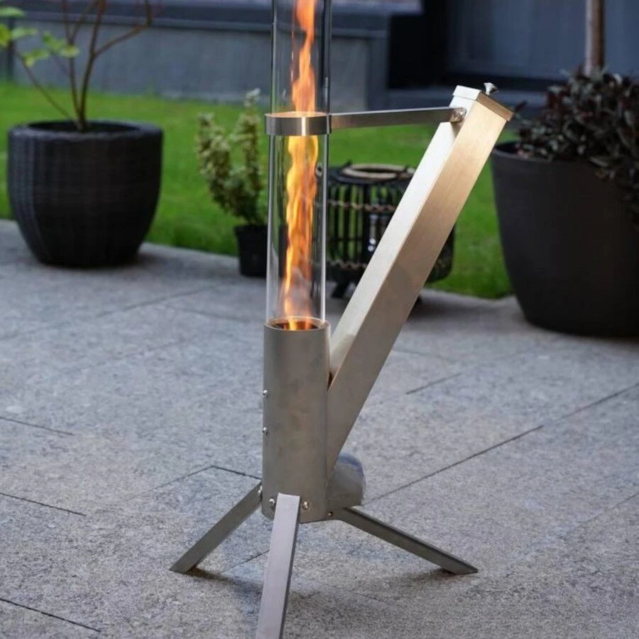 Efficient Heating Rocket Stove - Home Heating & Outdoor Camping Portable Glass Stainless Steel Pellet Stove