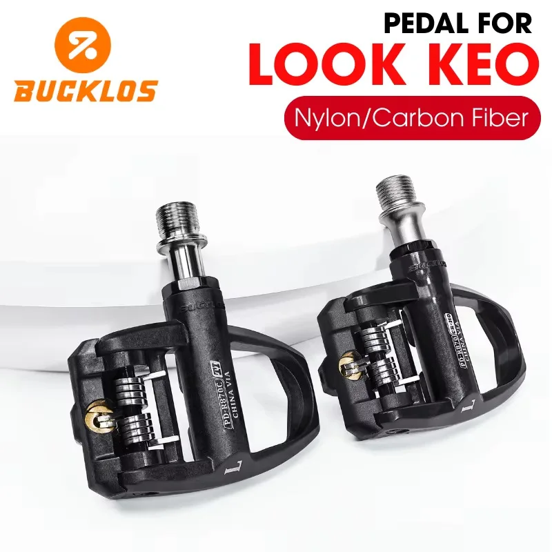 

Bucklos Clipless Road Bike Pedals Compatible With Look Keo System Carbon Fibre Composite Nylon Titanium Cr Mo Spindle For Riders