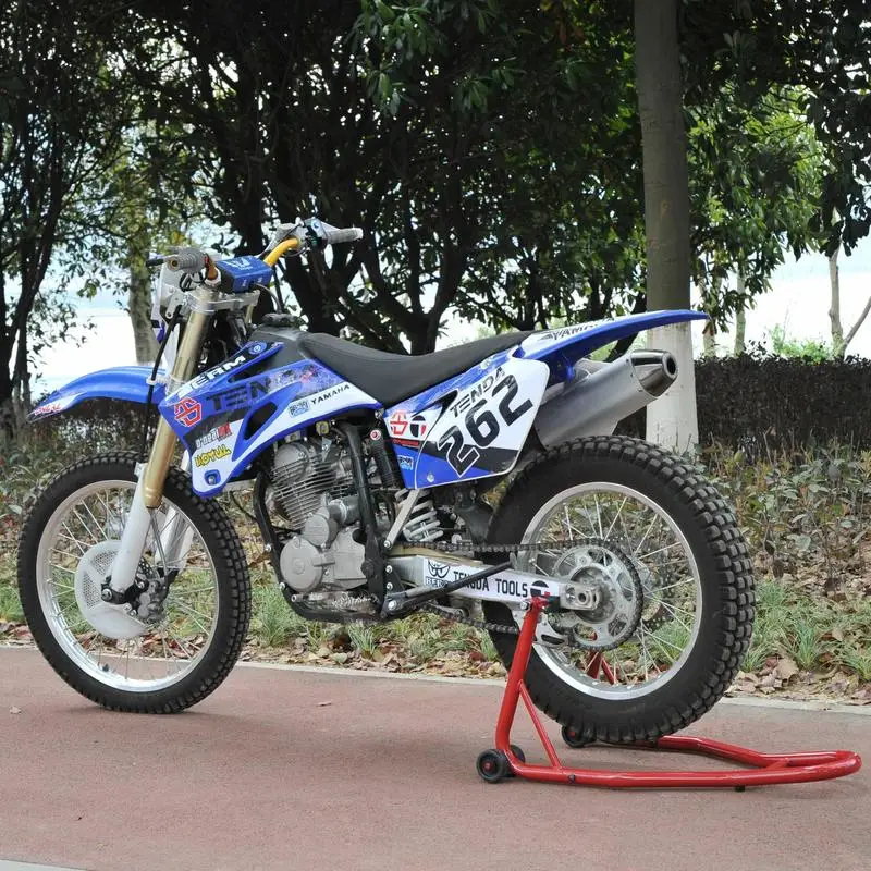 Motorrad-Heckständer 150 kg mit verstellbaren U- & L-Gabelstützen, Motorrad-Hebevorrichtung aus Stahl für Wartung & Reparatur - Rot, Versand aus lokalem Lager
