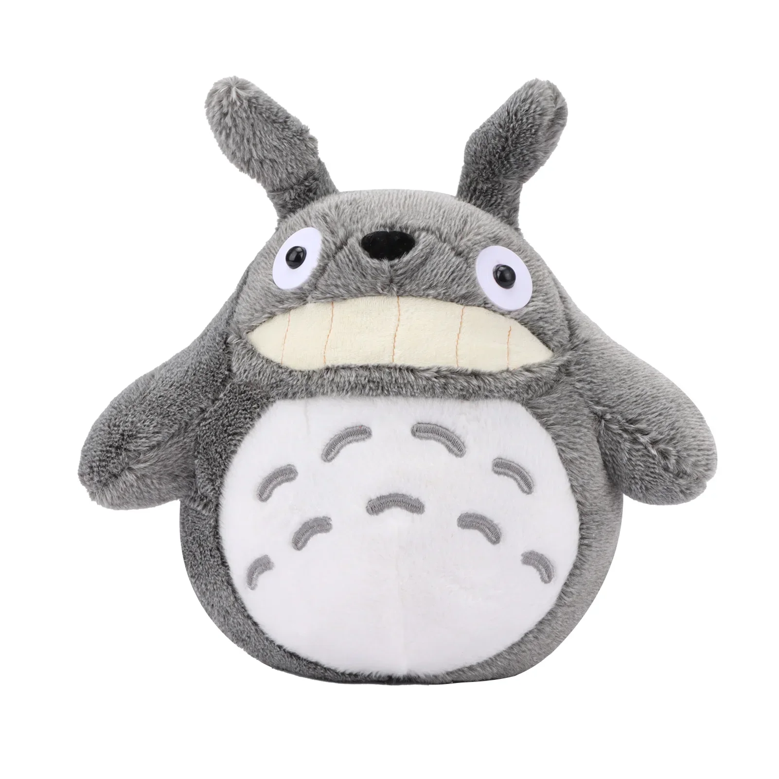 Simpatico cartone animato morbido personaggio animale denti nudi gatto peluche animato intorno A un divertente bambino che dorme compagno il mio vicino Totoro