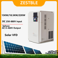 Solar VFD DC250-880V to 3PH 380V 15/18.5/22KW Variable Frequency Drive Converter for Motor Speed Control Inverter