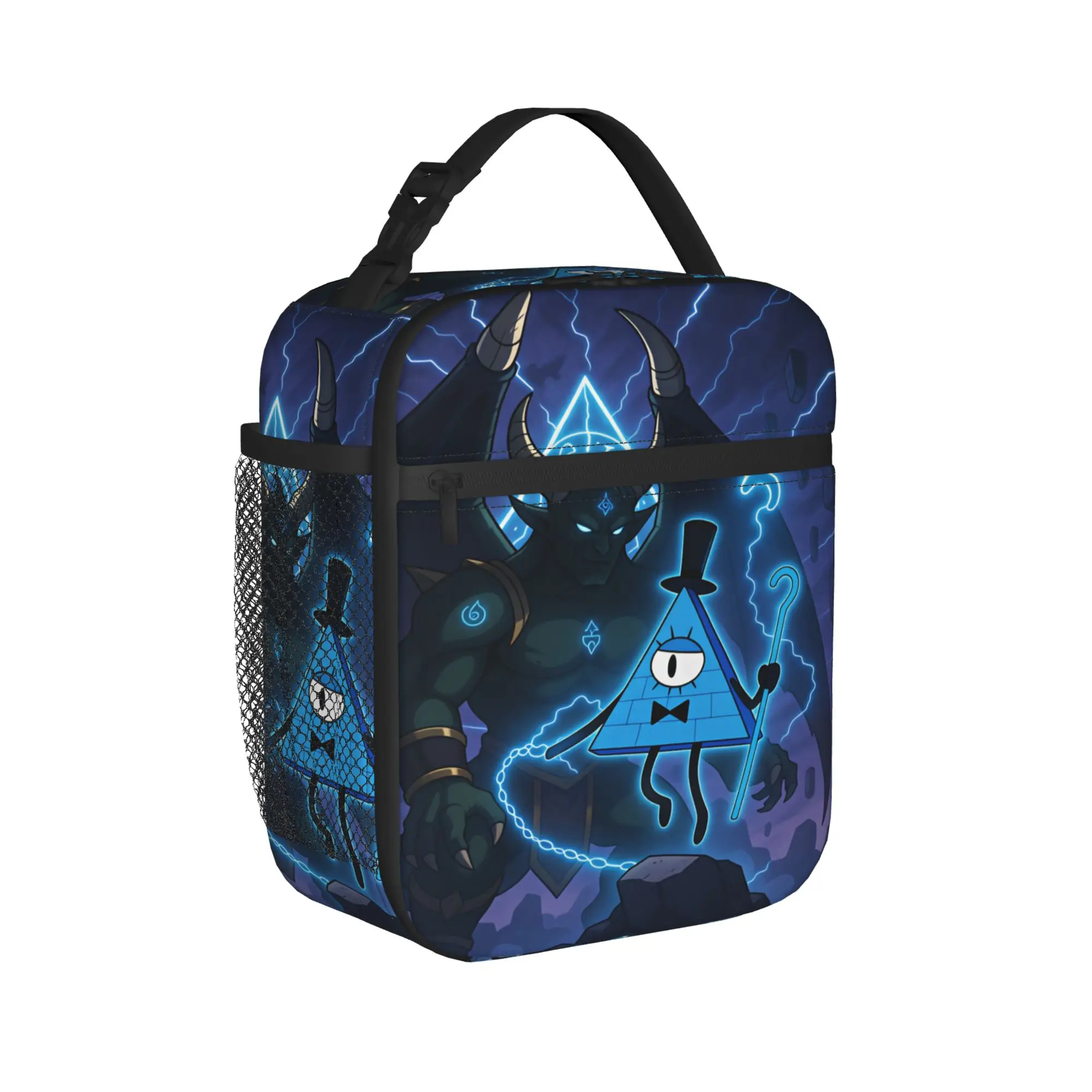 G-Gravity Falls Lunch Bag Bill Cipher Fashion Lunch Box Picnic Portable Thermal Tote Handbags For Women Waterproof Cooler Bag