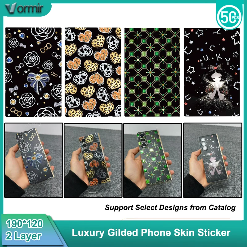 

VORMIR 190*120 мм позолоченная печать наклейки на заднюю кожу для плоттера резак тиснение дизайн пленки для украшения задней крышки телефона