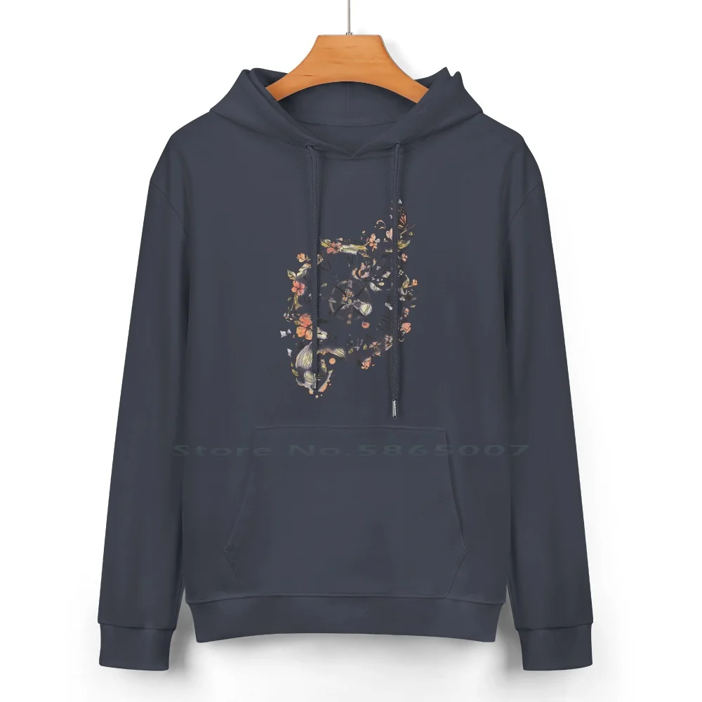 Au Revoir Pure Cotton Hoodie Sweater 24 Colors Journey Travel Once Upon A Time Compass Existence Flowers Nature Waves Ocean Sea