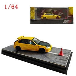 다이캐스트 모델 자동차 1/64 Honda Ek9 자동차 ModeI 이니셜 D 스포츠카 놀이 차량 오리지널 박스