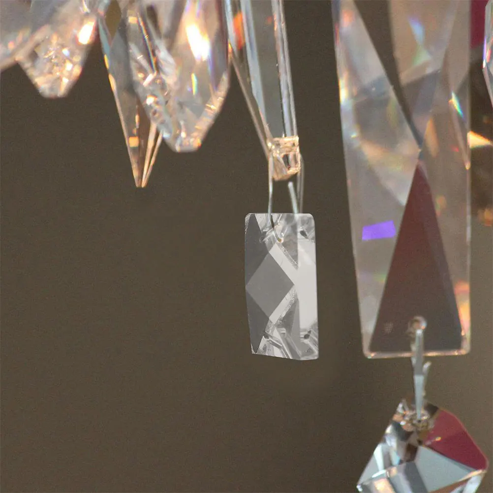 10Pcs Square Acrylic Ceiling Light Beads Mini Pendant Hanging Ornaments Lighting Decor Accessories for DIY Crafts Home Use