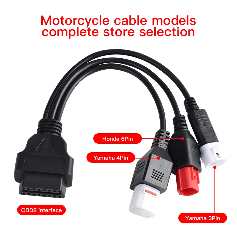 For Yamaha Motorcycle 3pin/4pin Honda 6pin OBD Diagnostic Canbus Connector Cable OBD2 3 in1 Plug Cable Adapter