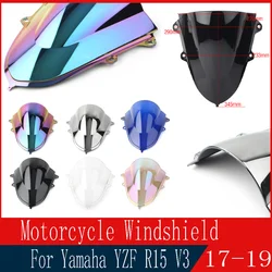Windshield For Yamaha YZF-R15 V3 2017 2018 2019 2020 Double Bubble WindScreen Motorcycle Accessories Fairing Deflector