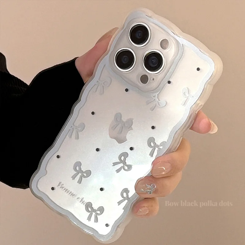 

Blue Bow Suitableiphone16promaxApple15Phone case11Transparent13Niche14Delivery12