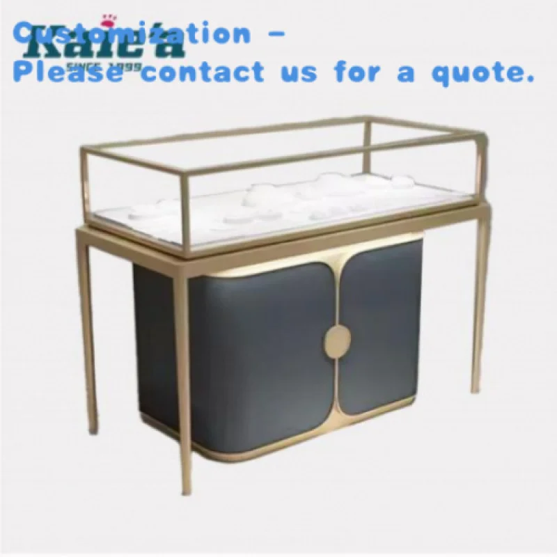 

custom.Luxury Stainless Steel Store Showcase Jewelry Glass Display Cabinet Elegant Counter