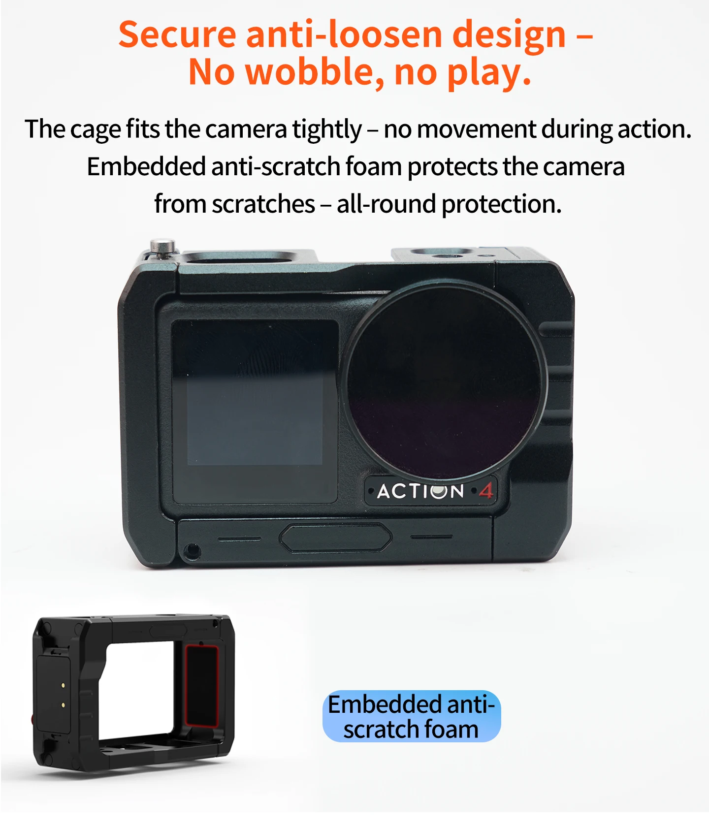 Ein-Tasten-Schnellverschluss Magnetischer Schutzrahmen für DJI Osmo Action 5Pro 4 3 Kamera mit Cold Shoe und 1/4-Zoll-Loch sowie Ladefunktion – Detail 6