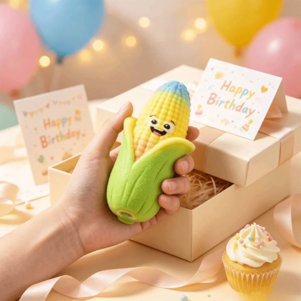 Soft Corn Squishy Toy Slow Rising PU Material Corn Fidget Toy Slow Rebound Realistic Corn Shape Corn Reduce Pressure Toy