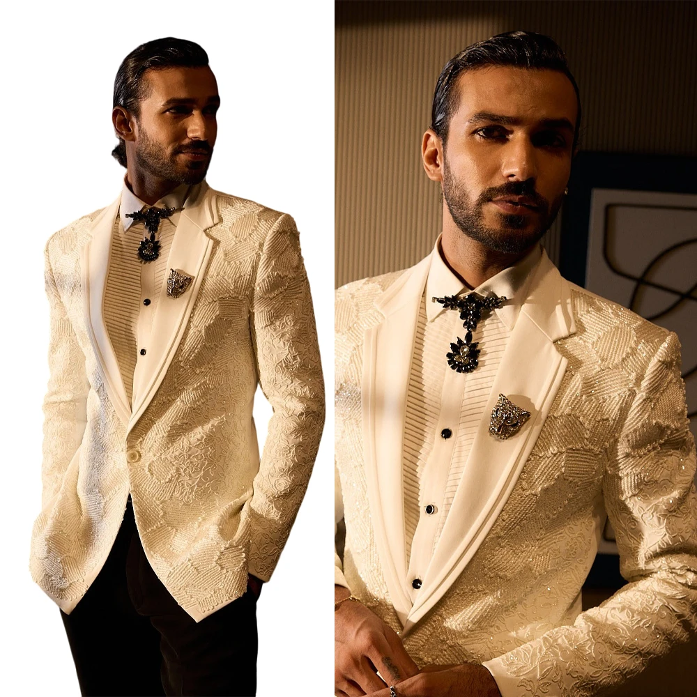 Fashion Custom Made Wedding Suits for Man 2 Pieces Blazer Pants Notched One Button Business Office Wear Customized