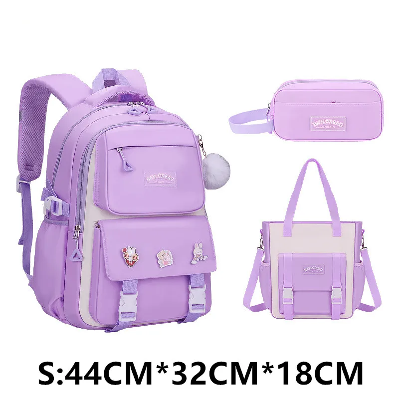 3 Pcs/Set School Bag for Girls Children Backpack Schoolbag Teenage School Child With Lunch box Pencil Case Kids Book Bag 2024