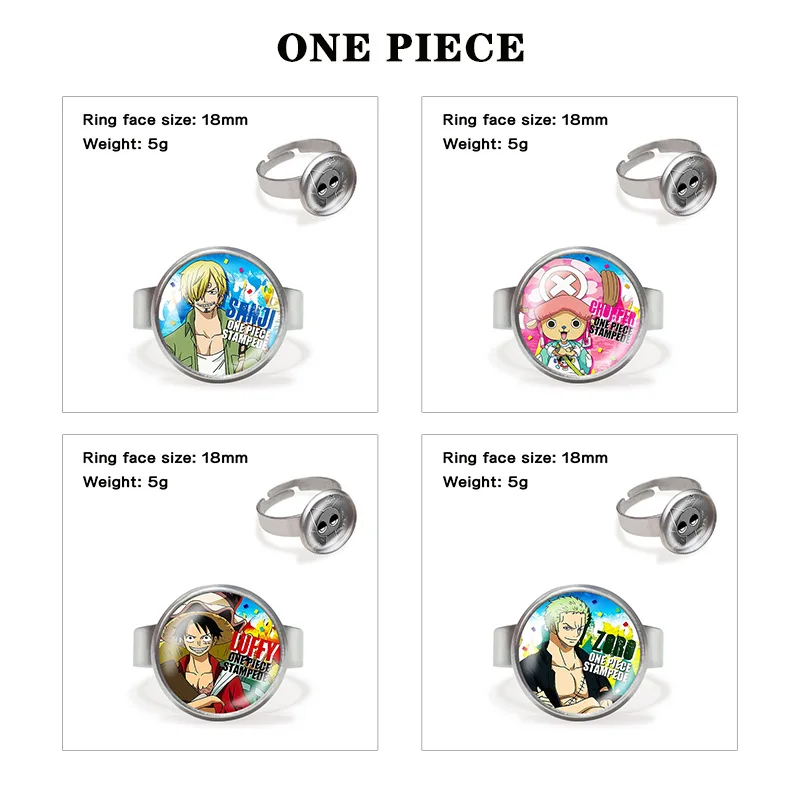 

Цельное аниме-кольцо для мужчин, женщин, студентов, модные ювелирные аксессуары, пиратский король Луффи Зоро Нами, подарок для косплея, драгоценный камень