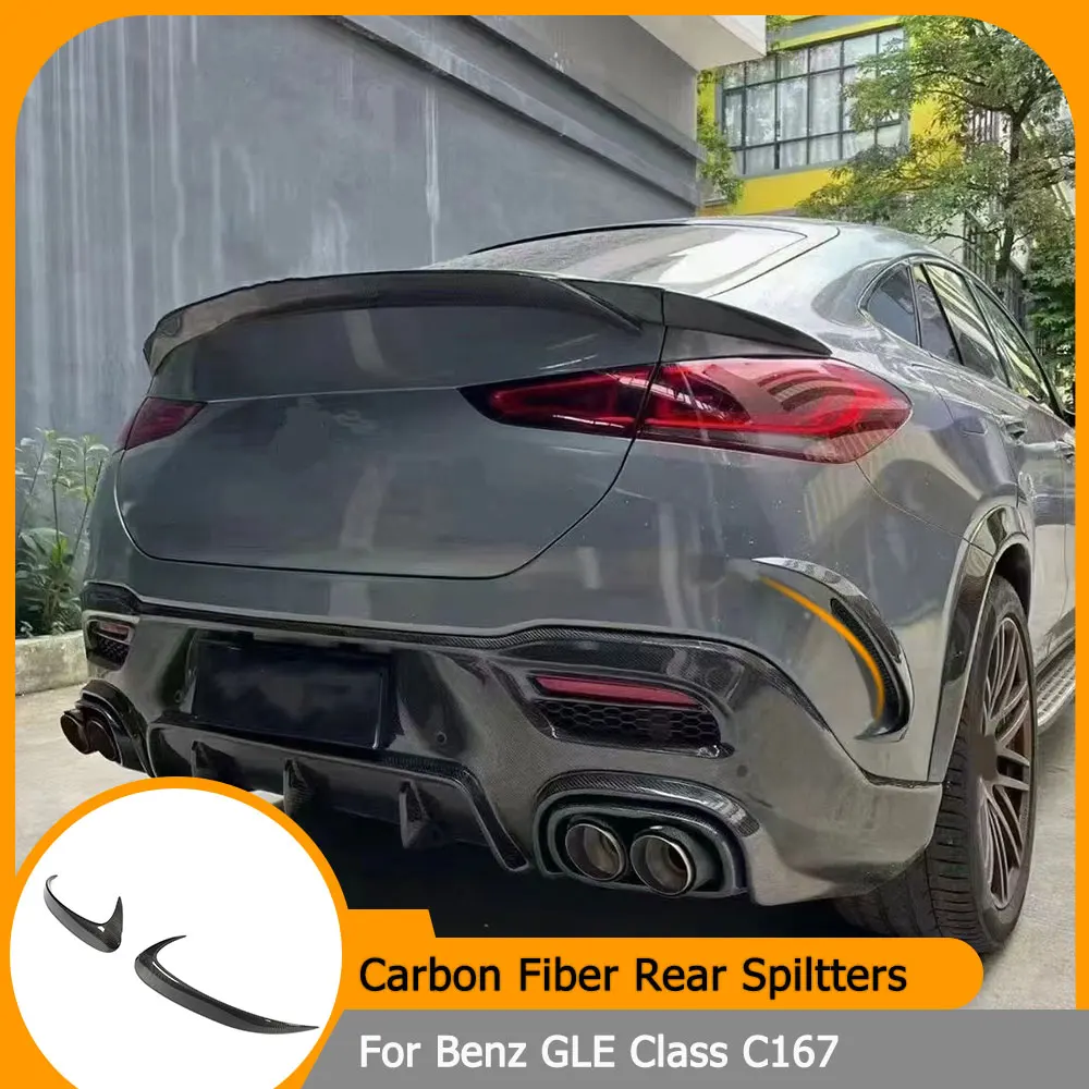 

Car Rear Bumper Spiltters for Mercedes Benz GLE Class C167 Coupe GLE450 GLE53 GLE63 AMG 2020UP Carbon Fiber Side Scoop Canards