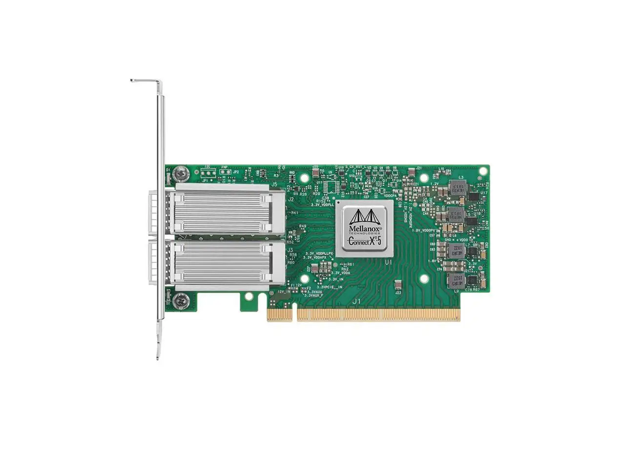 NVIDIA Mellanox MCX516A-CCAT ConnectX-5 EN Network Interface Card, 100GbE Dual-Port QSFP28, PCIe3.0 x16, Tall Bracket