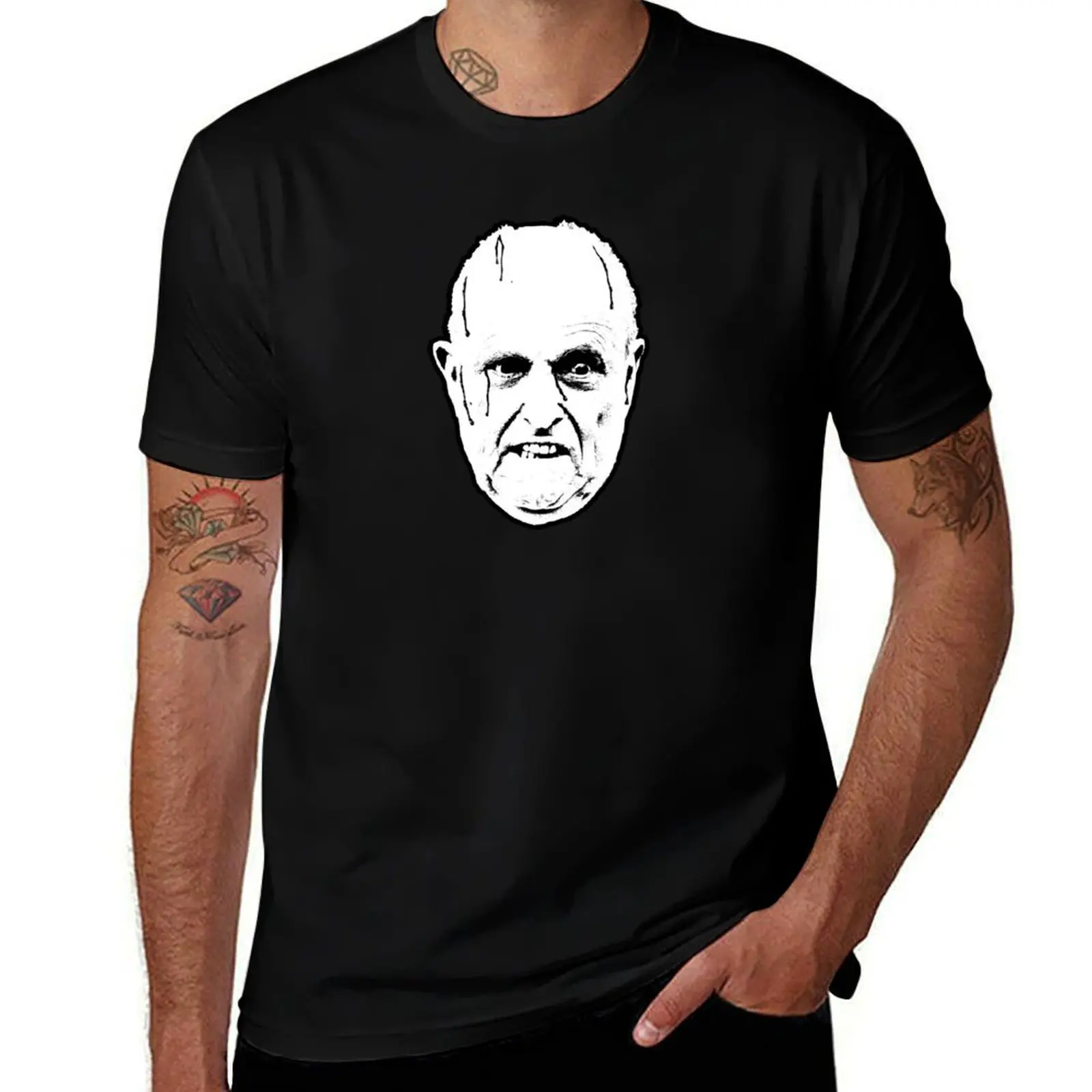 Rudy Giuliani Melting Man Hair Dye Incident Evil Face T-Shirt Utility Casual Work T-Shirt