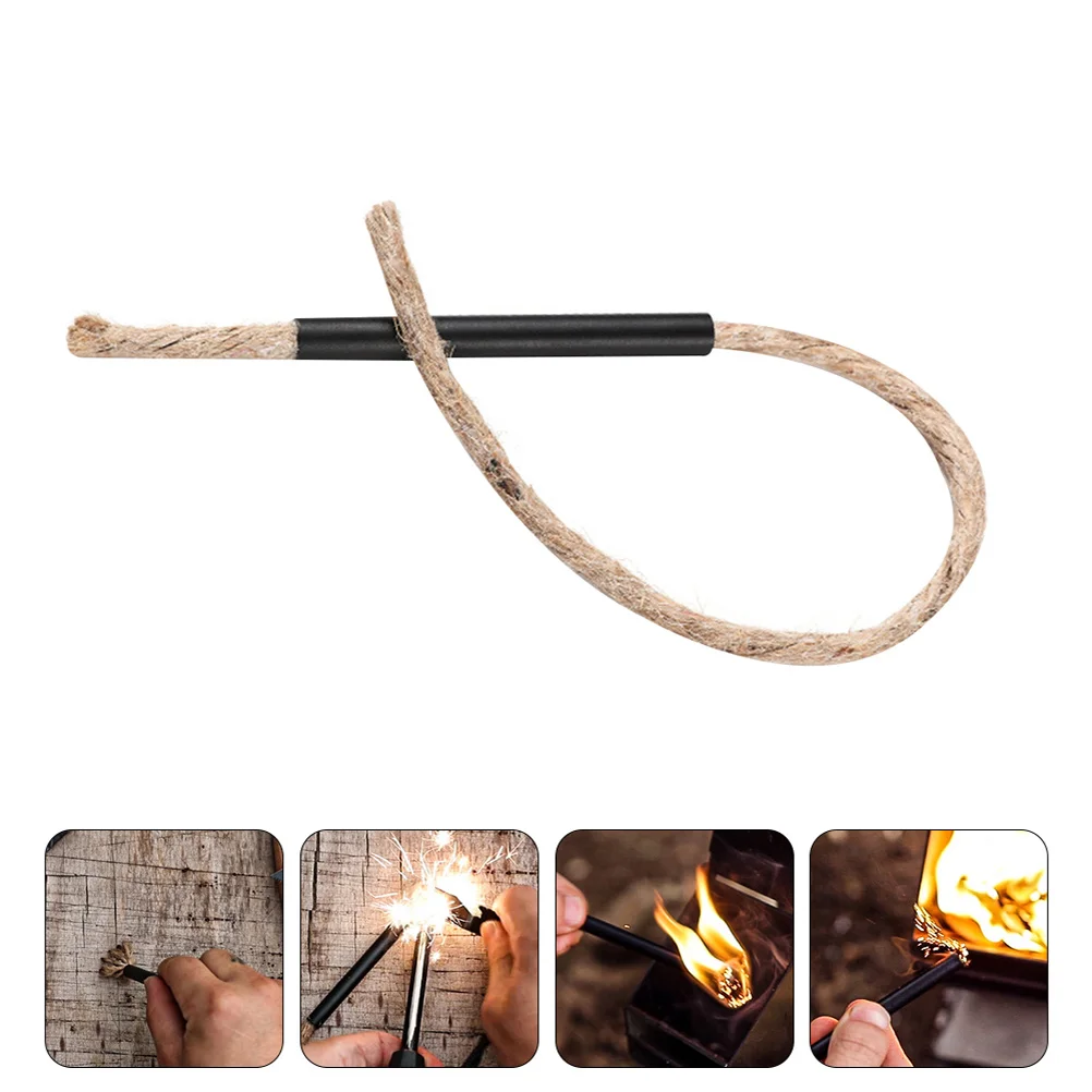 5Pcs Camping Fire Rope Wax Infused Natural Cord Reliable Ignition in All Conditions for Stove Grill Campfire Flame Setup