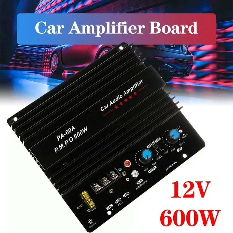 Amplificateur audio de voiture mono, carte de lecteur de basse subwoofer, technologie automobile, puissance cristal 3D, 62, 12V, 600W