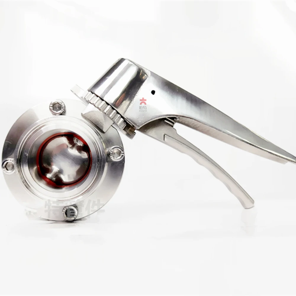 Imagem -02 - Tubo Sanitário Válvula de Controle de Fluxo de Borboleta com Gatilho e Válvula de Controle de Fluxo 57 63 76 89 102 108 mm od x 2.5 3.5 4