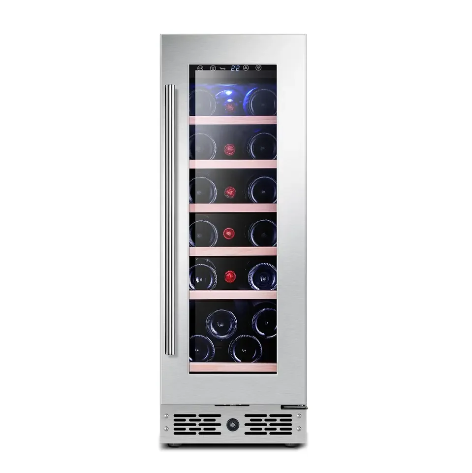 Refrigerador Eléctrico para Bodega con Puerta de Vidrio, Gabinete para 20 Botellas, Bar de Vinos para el Hogar, Refrigerador Independiente para Uso en Hoteles, Refrigerador R600a