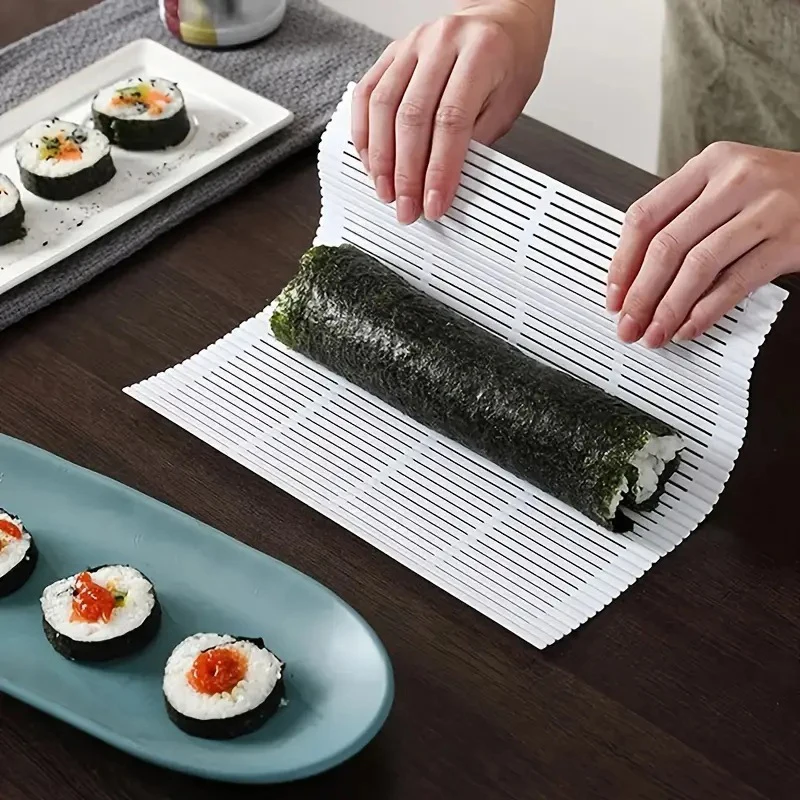 Rodillo de silicona para Sushi DIY, esteras lavables y reutilizables, rollo de molde para Sushi japonés, estera para rodar alimentos, máquina para rodar arroz, almohadilla para rollo de pastel