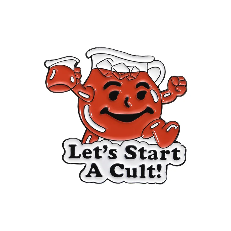 Cartoon Red Wine Pot Enamel Pin Fun English Alphabet Phrase Brooch Lapel Backpack Badge Funny Jewelry Gifts for Friends