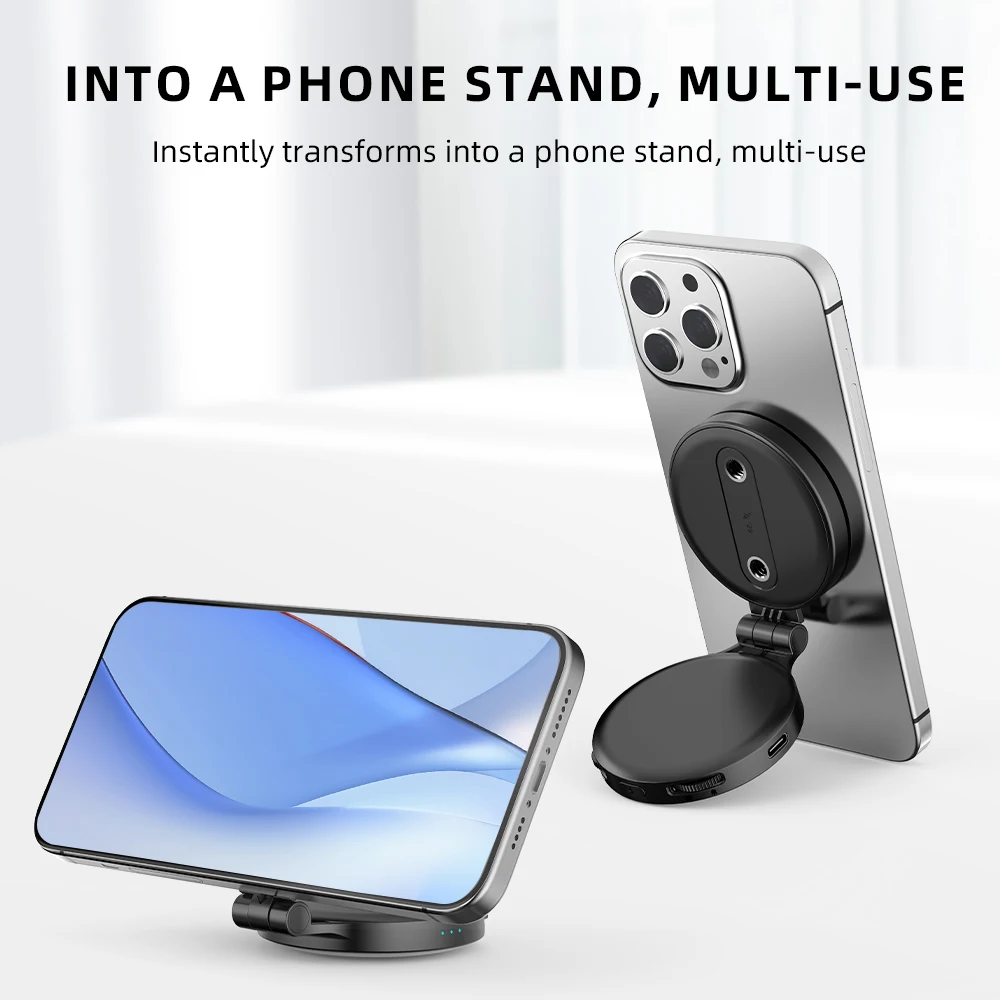 Magsafe Magnetic Fill Lights For iPhone 16 15 Universal Photography Live Broadcast LED Selfie Ring Lamp Retractable Flip Bracket