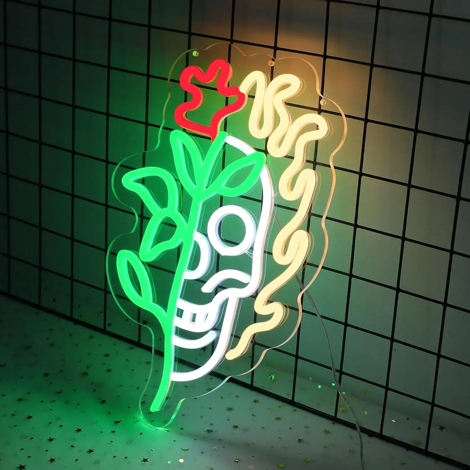

Skull Rose Neon Sign USB Dimmable LED Light for Home Bar Halloween Game Room Themed Wall Decor Party Backdrop Gifts Night Light