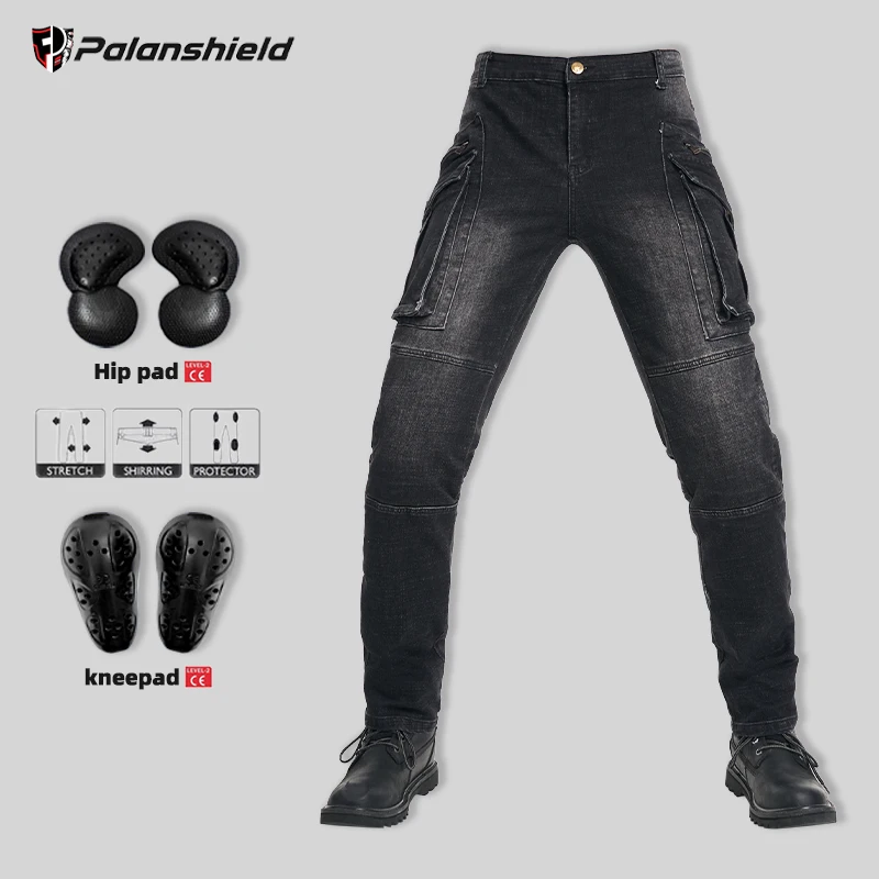 Moto Jeans Motorcycle Pants Protective Gear Trousers With Protect Gears Summer Anti Drop Riding Pants knee pad Multiple pockets