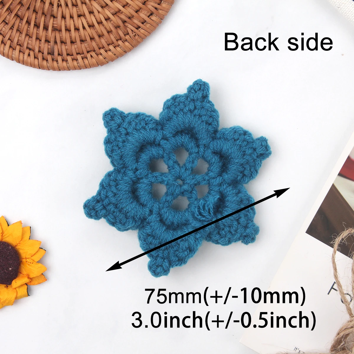 10pcs 3D Handmade Cotton Crochet DIY Flowers 75MM Diy For Sewing Applique Dress Collar Supplies Snowflake Baby Clothing Accessor