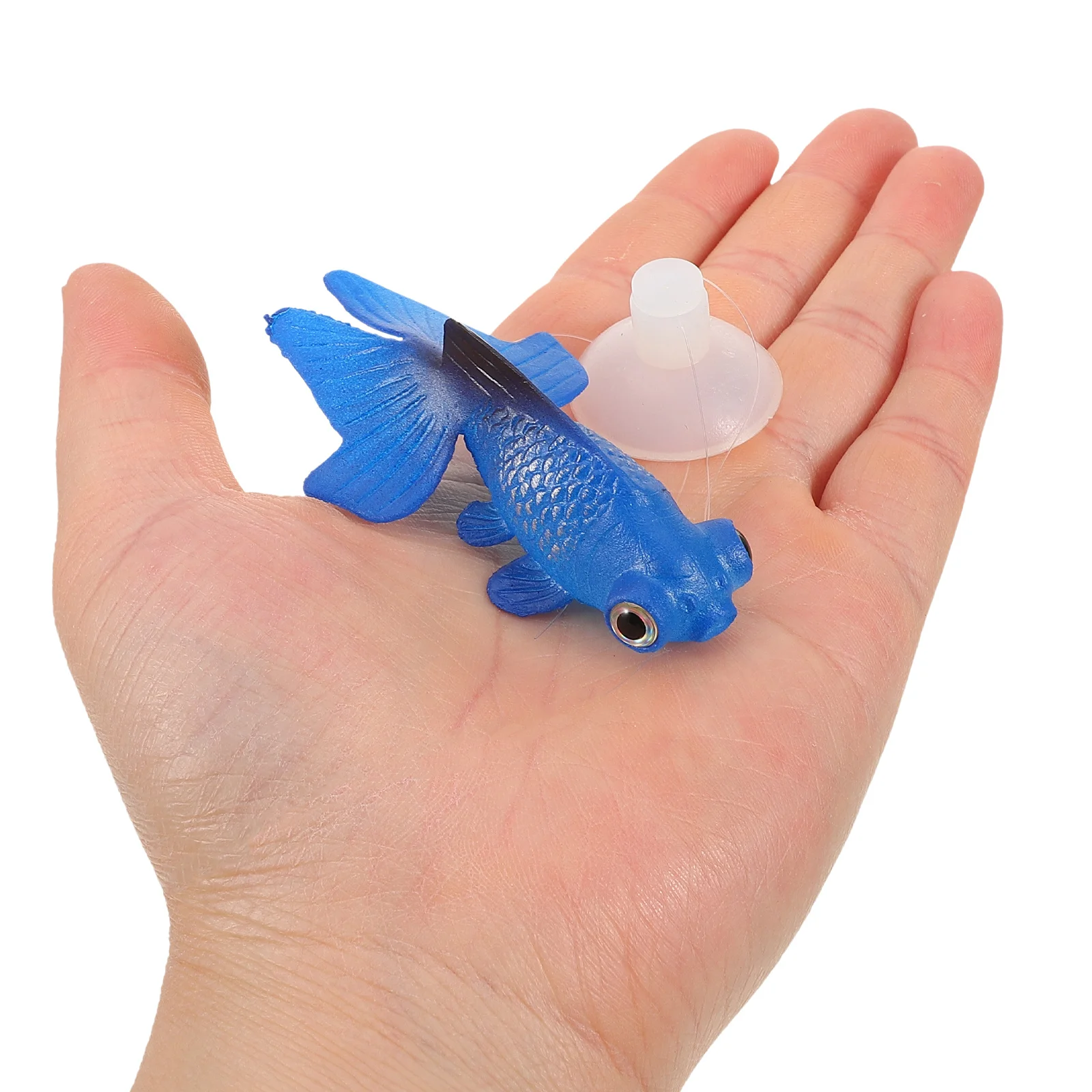 

3pcs Large Luminous Silicone Goldfish Decorations 4 Blue 5 Red 6 Brown for Fish Tank Aquarium Home Party