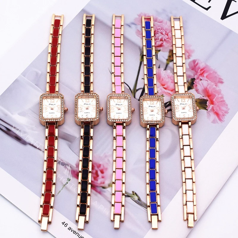 

2026 New Luxury Women Watch Simple Square Dial Quartz Wristwatch Gold Stainless Steel Bracelet Ladies Dress Watch Reloj Mujer