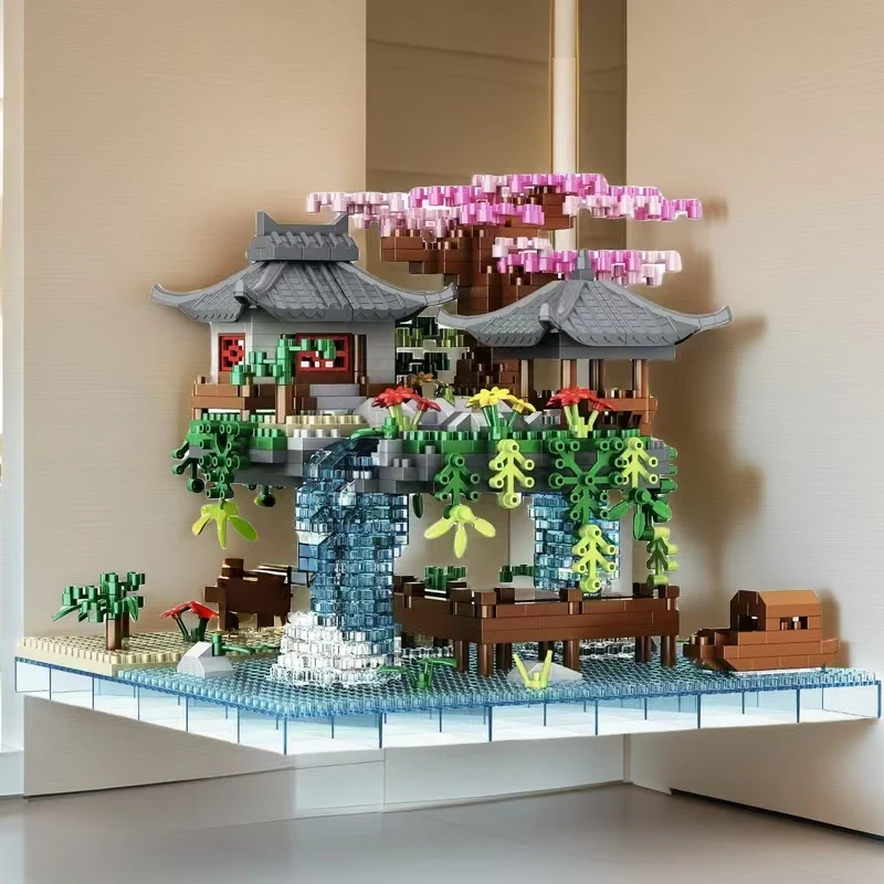 

1680 шт., игрушки из строительных блоков Taohuatan, креативная сборка игрушек из строительных блоков ручной работы, материал из АБС-пластика, разноцветное здание B