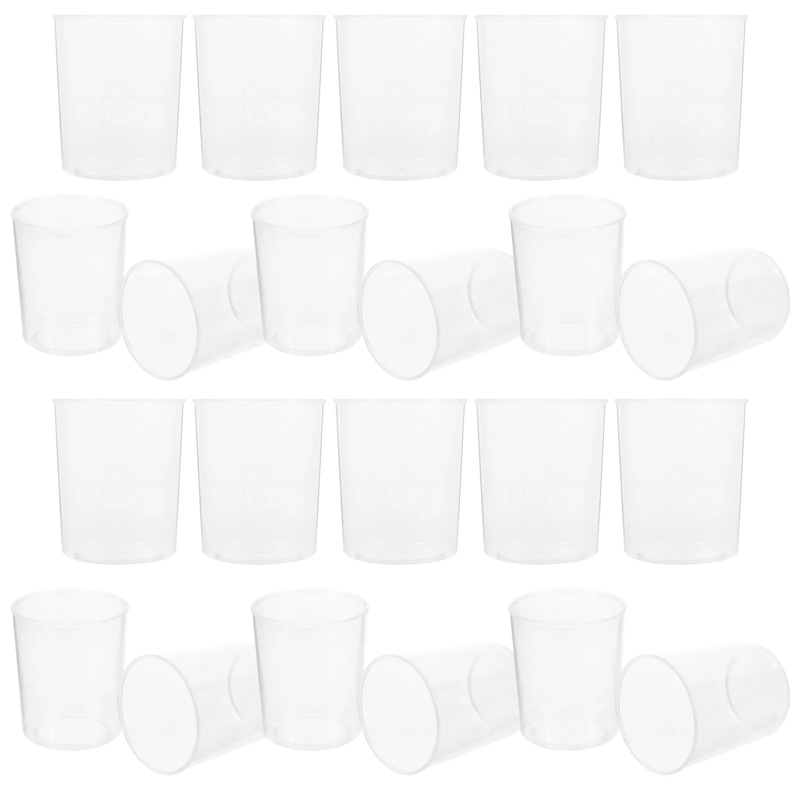 30Pcs Graduated Measuring Beakers Set Clear Plastic Lab Beakers Heat Resistant Accurate Measurement for Classroom Research