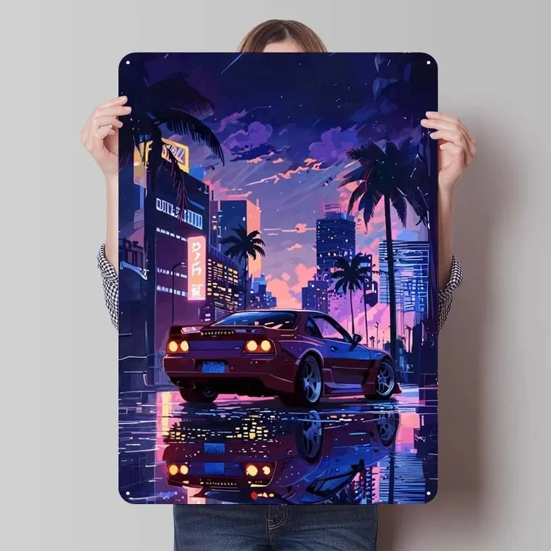 

RX8 JDM Металлические вывески Классический автомобильный постер Металлическая настенная художественная роспись Жесть Знак для гаража Настенное художественное украшение Домашний декор Ретро комната