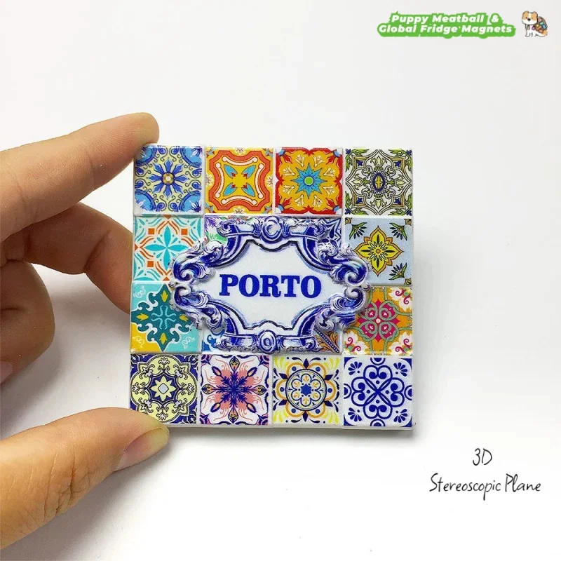 Portugal Porto Tile Creative Ins Style Recuerdo turístico Pegatinas magnéticas para refrigerador Regalo