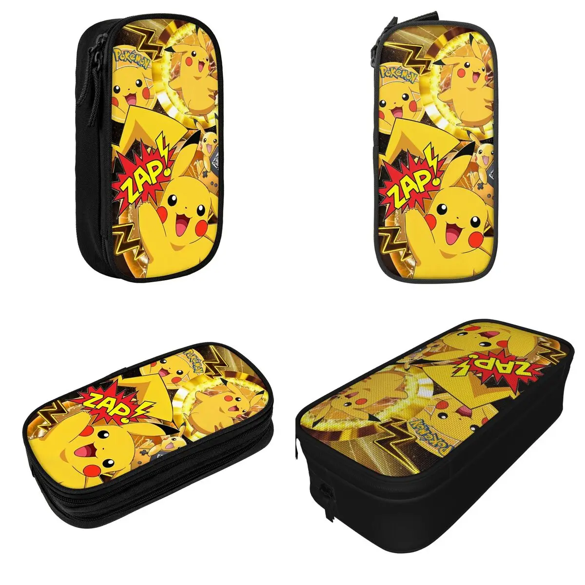 Pokemon Characters Pikachu Cartoon Pencil Case Creative Pen Box Bag Student Big Capacity School Supplies Cosmetic Pencilcases