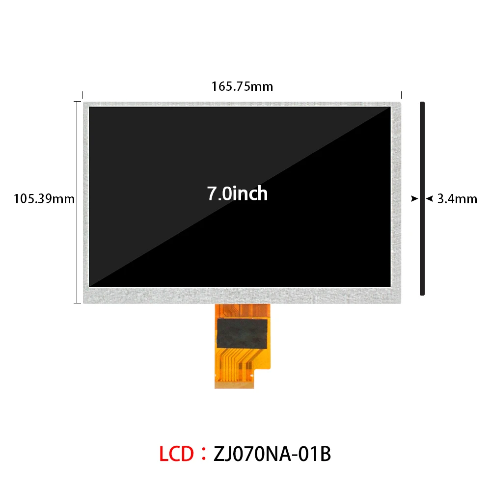 7.0 Inch  LCD HD Display Screen 1024(RGB)×600 capacitive touchscree with HDMI board ZJ070NA-01B For PMP LCM Module